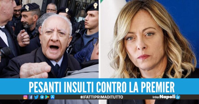 de luca insulti meloni