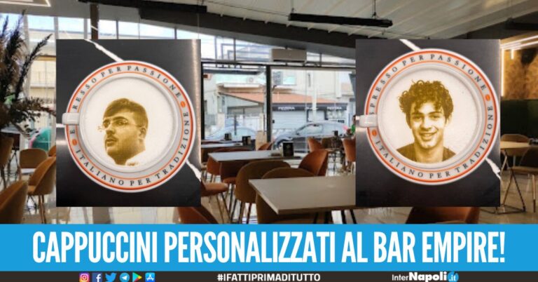 Spopolano i cappuccini personalizzati con foto e frasi, solo al bar Empire ad Aversa