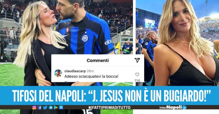 Adesso sciacquatevi la bocca, la reazione della moglie di Acerbi fa infuriare i tifosi del Napoli