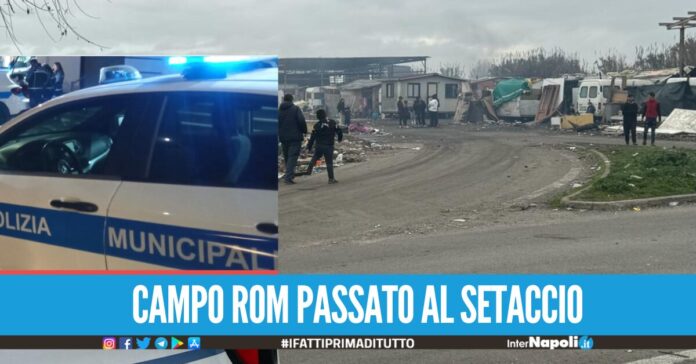 Blitz al campo rom della Municipale di Giugliano, sequestrati veicoli non assicurati erano intestati a prestanomi