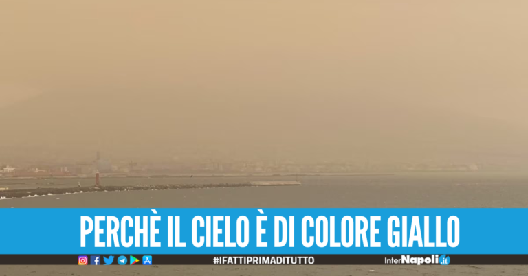 Cielo giallo e cappa di polvere a Napoli e provincia, l'Arpac Aumento rilevante delle concentrazioni di PM10