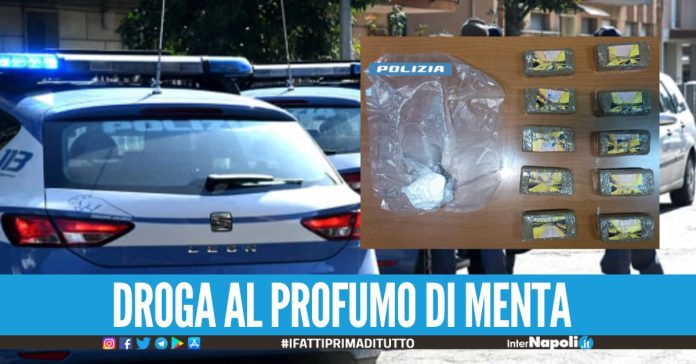 Droga all'odore di menta, blitz nel Napoletano: 28enne arrestato con oltre un chilo tra cocaina e hashish