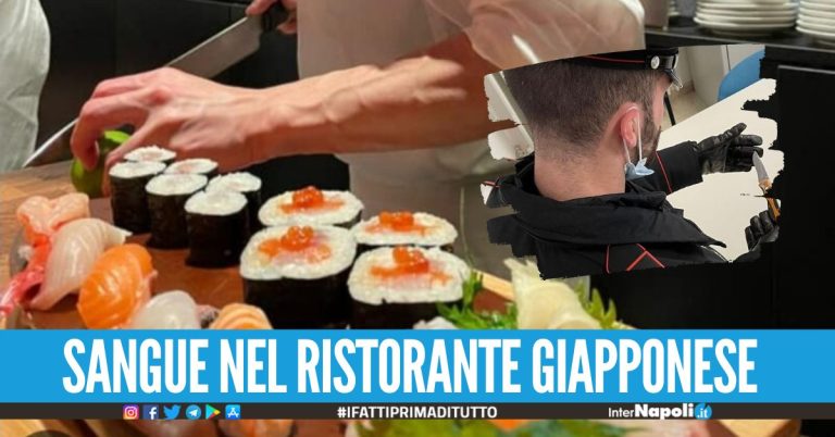 Follia nel ristorante di sushi in provincia di Napoli, lite tra camerieri finisce a coltellate