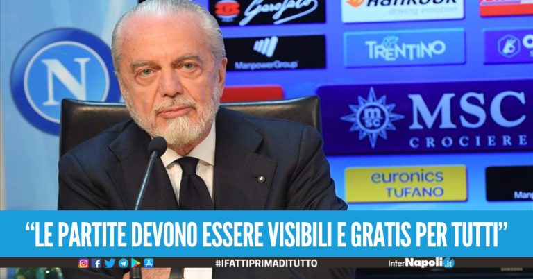 De Laurentiis Il calcio in TV deve essere gratis per tutti, ma lui è il primo che fa pagare le partite in estate