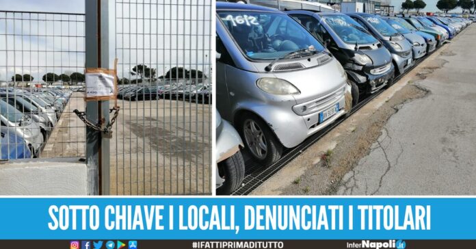 Doppio blitz della polizia locale nella zona Asi di Giugliano sotto chiave un'autorimessa e un meccanico