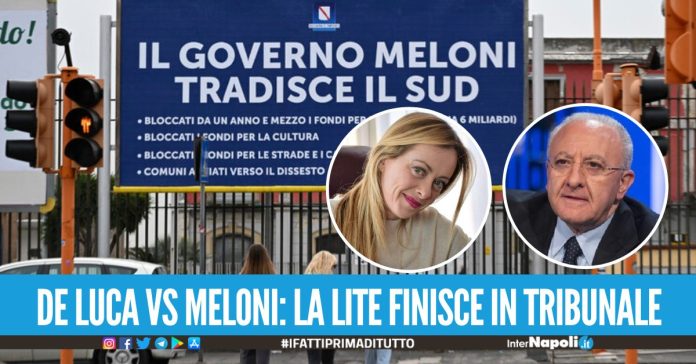 Manifesti contro la Meloni con i soldi della Regione, Fratelli d'Italia denuncia Vincenzo De Luca