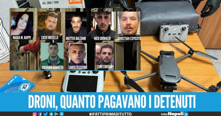 Mille euro per lo smartphone, 7mila euro per mezzo chilo di droga il prezzario dei voli dei droni per i detenuti