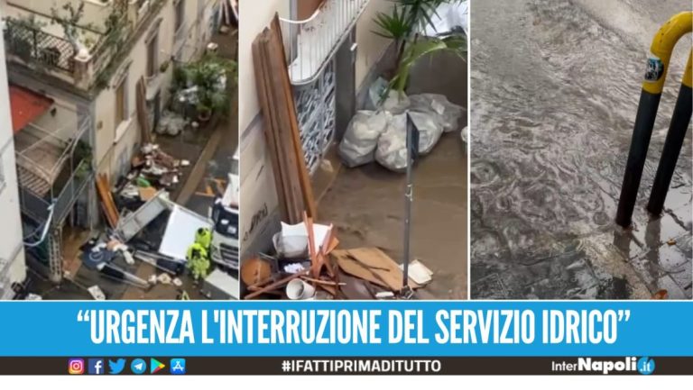 Bomba d'acqua a Napoli e in provincia, fiume di fango nelle strade del Vomero