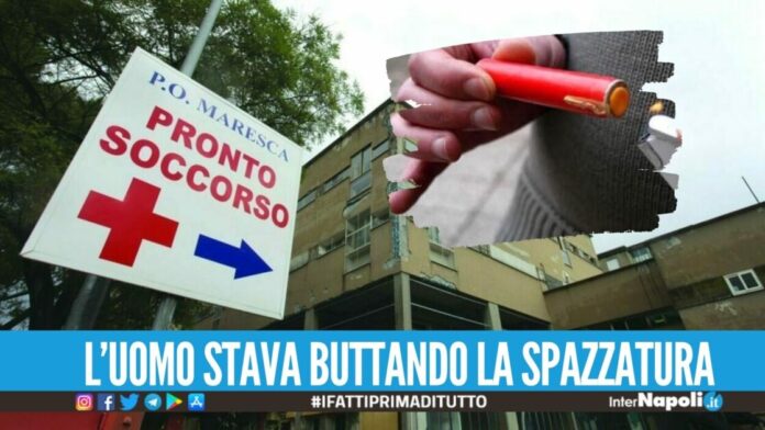 Lanciano un petardo contro il cassonetto, 39enne ferito a Torre del Greco