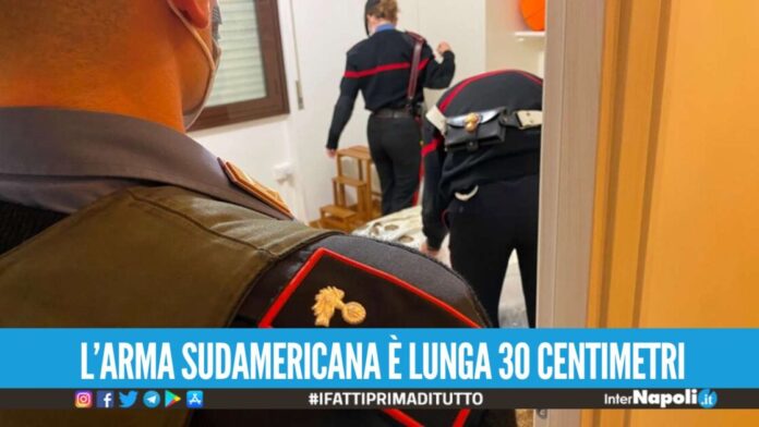 Nascondevano in casa pistola e machete, 2 arresti nel Napoletano