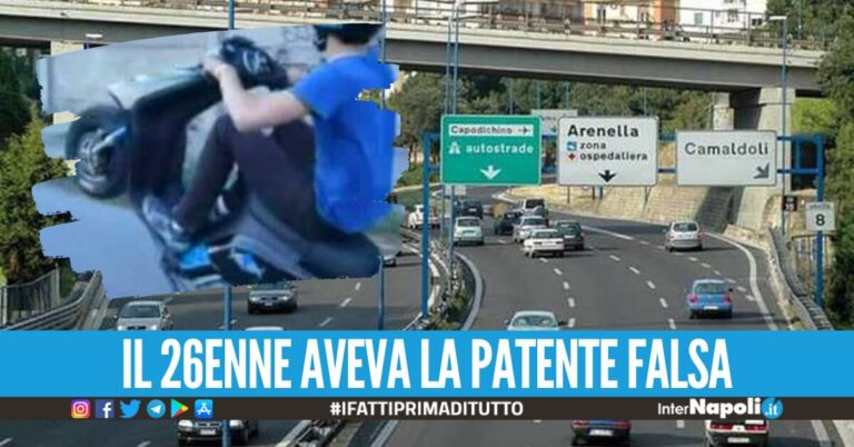 Impenna con lo scooter sulla Tangenziale di Napoli, dietro aveva la polizia: denunciato