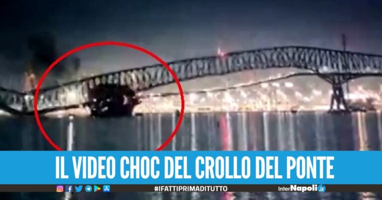 Terribile incidente a Baltimora, crolla il ponte Francis Scott Key dopo l'urto con una nave cargo