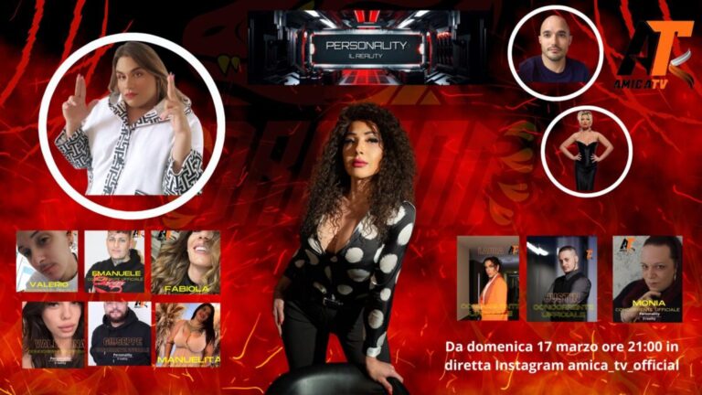 Al via la nuova edizione di ‘Personality’, il reality da domenica 17 marzo in onda alle ore 21 su Amica Tv con Paola Puglia