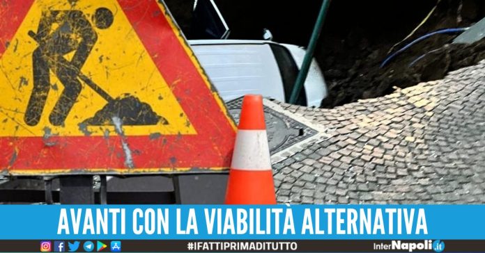 lavori via morghen riapertura voragine