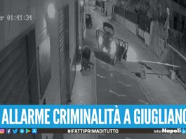 Giugliano nella morsa della criminalità: raid contro un negozio in via Santa Caterina da Siena