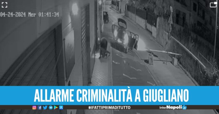 Giugliano nella morsa della criminalità: raid contro un negozio in via Santa Caterina da Siena