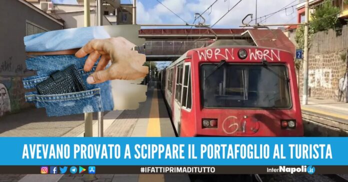 picchiato dai borseggiatori circumvesuviana