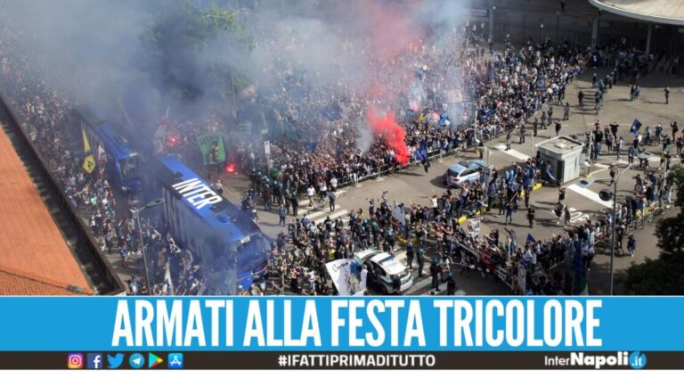 Festeggiano lo scudetto dell'Inter con pugnale e coltelli, denunciati 2 campani
