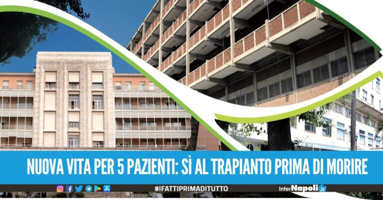 Tre prelievi di organi all’Azienda Ospedaliera dei Colli di Napoli trapiantati cornee, reni e fegato