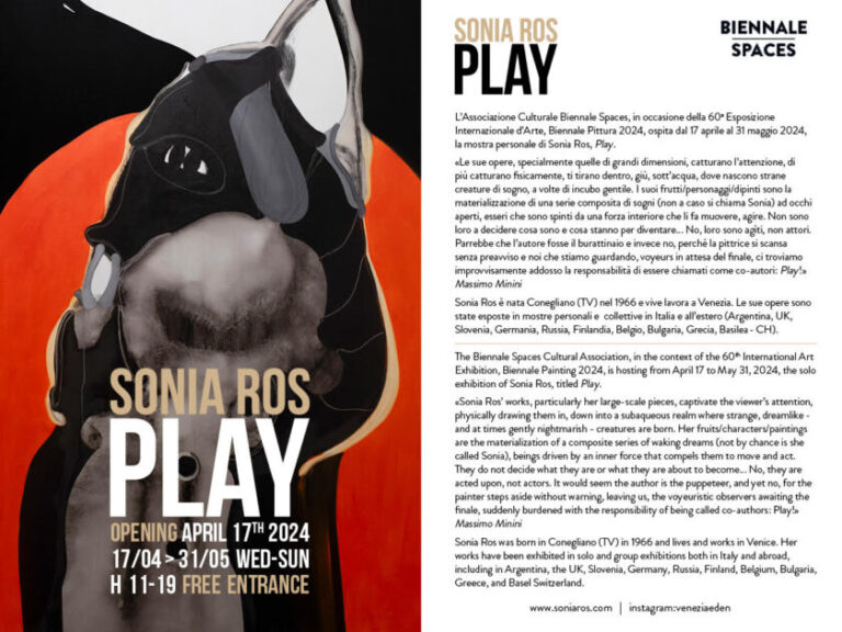La mostra personale “Play” di Sonia Ros alla 60esima Esposizione Internazionale d’Arte della Biennale di Venezia