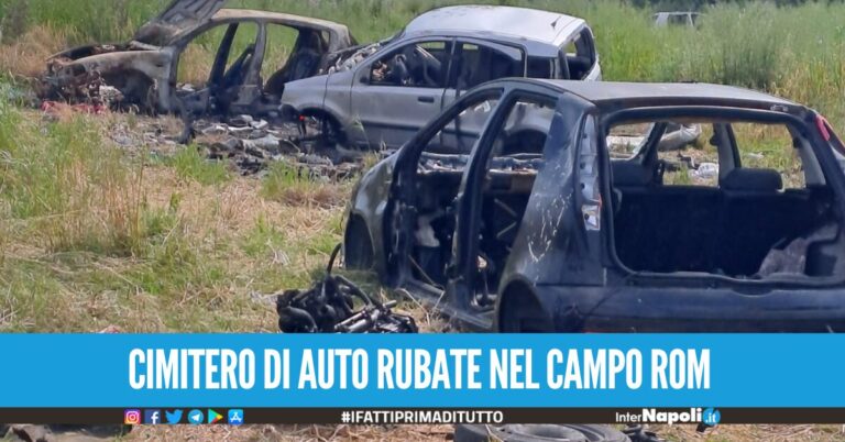 Blitz di Polizia di Stato e Municipale al campo rom di Giugliano, decine di auto sequestrate