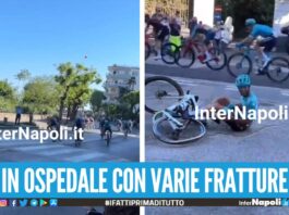 Ciclista cade durate la tappa del giro d'Italia a Napoli, forse fatale una buca in via Petrarca