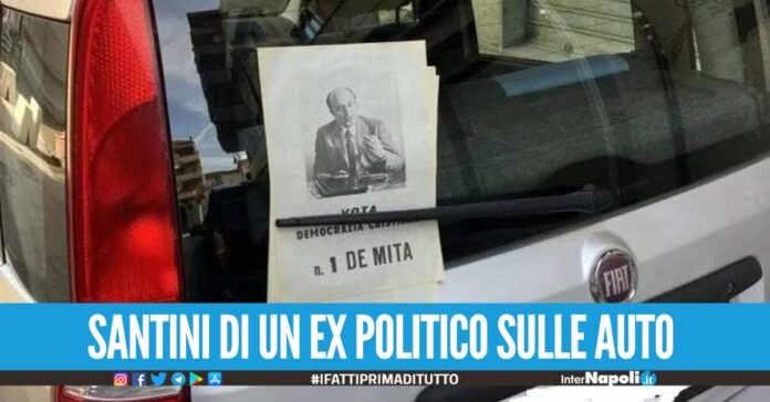 Avellino Verso il Voto: Spuntano Vecchi Manifestini Elettorali di Ciriaco De Mita sulle Auto