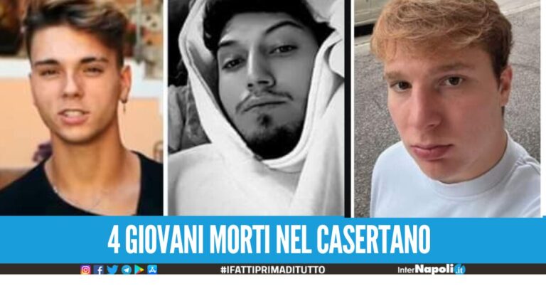 Strage nel Casertano, 4 giovani morti in 2 incidenti: foto e nomi