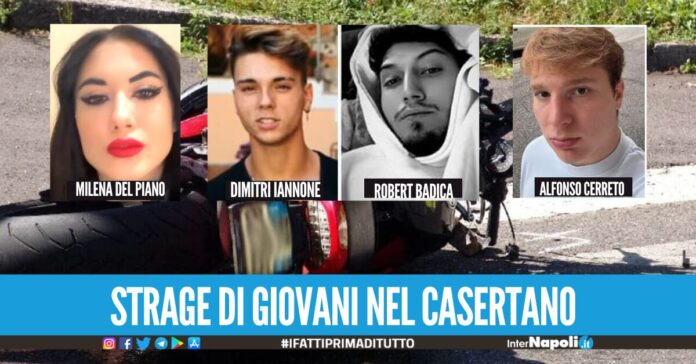 Milena, Robert, Dimitri e Alfonso foto e nomi dei 4 ragazzi morti nei 2 incidenti tra Villa Literno, Giugliano e Caserta