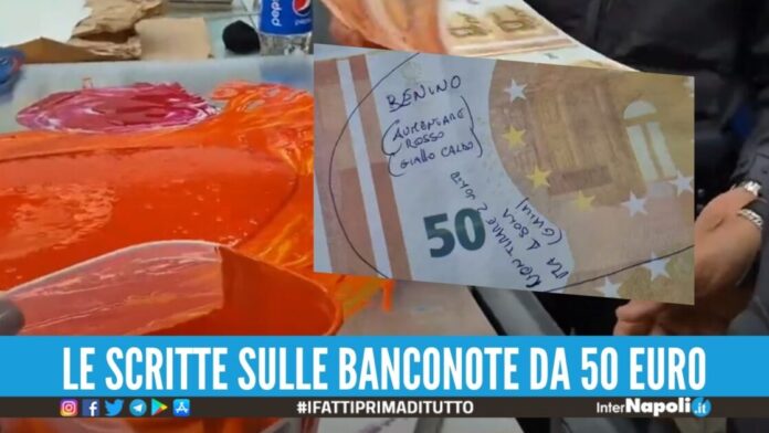 L'ossessione dei falsari di Napoli, appunti scritti sui soldi: 