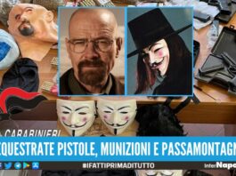Blitz nel 'supermercato' dei rapinatori a Napoli: trovate le maschere di Breaking Bad e di V per Vendetta