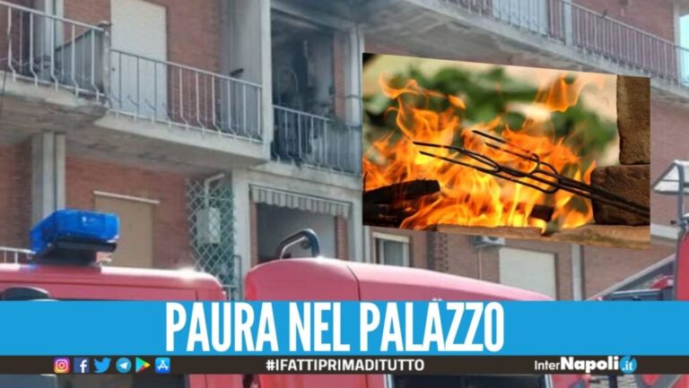 Lascia il barbecue acceso, scoppia l'incendio a San Giorgio a Cremano