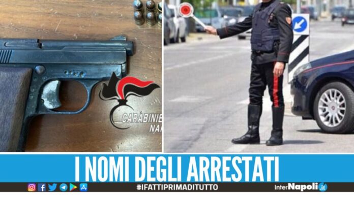 Beccati con una pistola al ritorno dai locali a Bagnoli, 3 giovani arresti