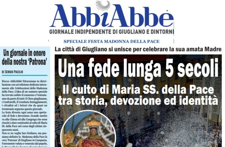 Un giornale in onore della nostra ‘Patrona’, il link per sfogliare l'edizione speciale di AbbìAbbè dedicata alla Madonna della Pace