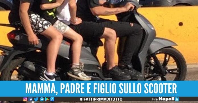 in tre sullo scooter ischia