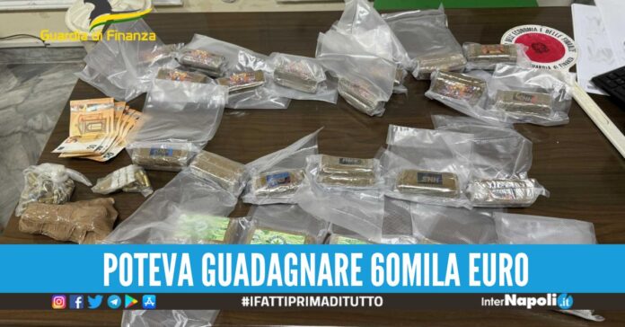 Sequestrati 2,5 kg di hashish, ordigni e armi nel Napoletano: arrestato