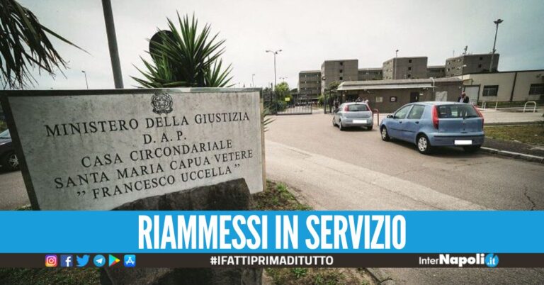 Carcere di Santa Maria C.V., tornano in servizio sei agenti accusati di violenze