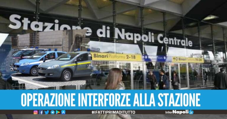 Stazione di Napoli blindata da polizia, carabinieri e finanza: blitz con oltre 200 agenti e militari