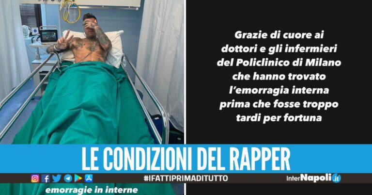 Paura per Fedez, corsa in ospedale per un’emorragia interna