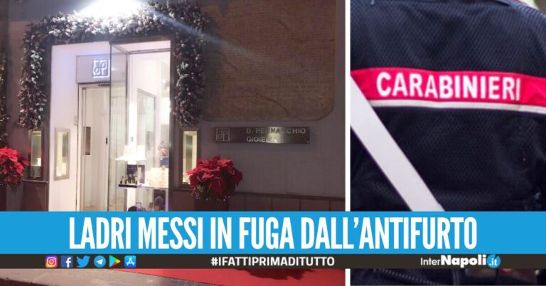 Banda del buco in azione ad Aversa, fallito al colpo alla Gioielleria Pennacchio
