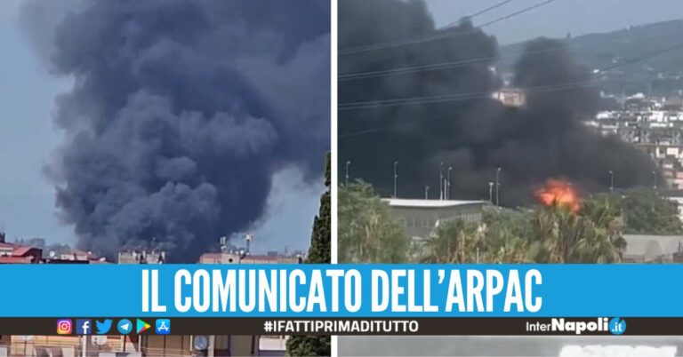 Incendio nell’azienda a Ponticelli, buone notizie dopo i controlli dell’Arpac