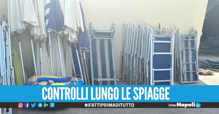 Sdraio e lettini sequestrati a Castellammare, multati gli abusivi della spiaggia