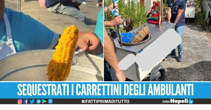 Spighe e granite vendute fuori la villa comunale a Ponticelli, blitz contro gli abusivi