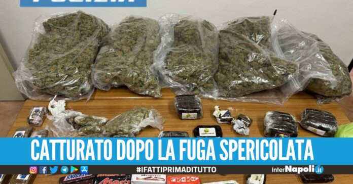 Nasconde 9 kg di hashish e marijuana a Caivano, ricercato preso a Napoli