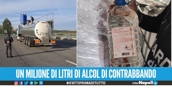Un milione di litri di alcol di contrabbando