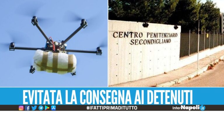 Drone in volo sul carcere di Secondigliano, sequestrati i telefonini