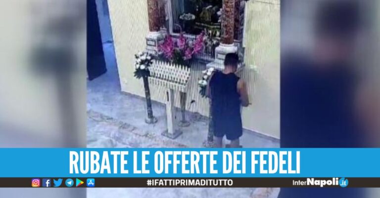 Ruba i soldi dalla chiesa, ladro filmato nella chiesa a Ischia