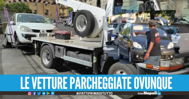 Lotta ai parcheggiatori abusivi a Napoli, rimosse 102 auto in sosta selvaggia