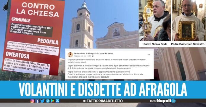 Disdette di cerimonie e volantini offensivi, bufera ad Afragola sul caso delle orge nella Basilica di S. Antonio