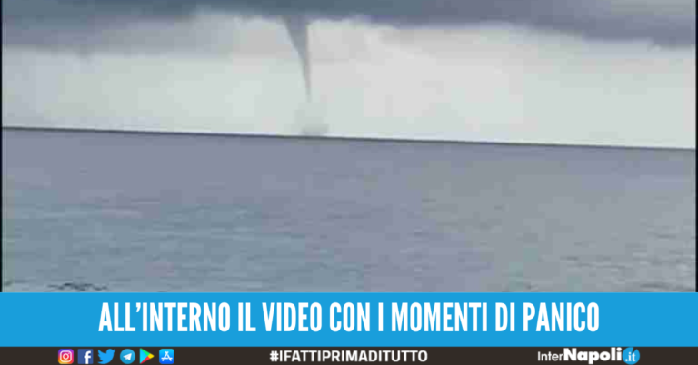Tromba d’aria in mare, bagnanti in fuga: panico nel Cilento